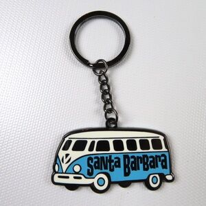 NEW- California Santa Barbara metal VW camper van keyring keychain